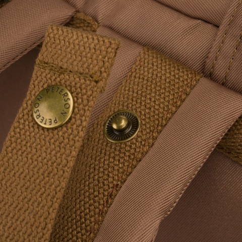 Plecak damski z poliestru i skóry ekologicznej w brązowym kolorze, jednokomorowy - Peterson