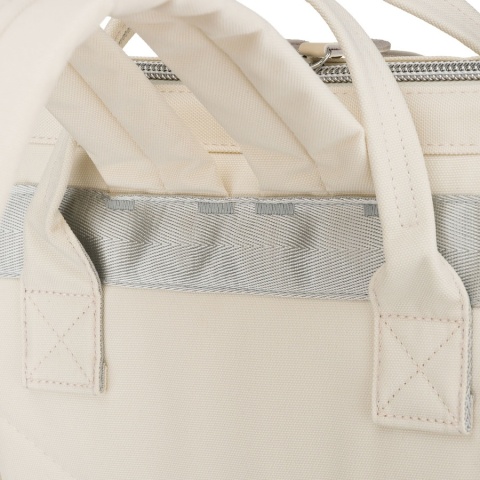 Plecak damski z poliestru w kolorze ecru z miejscem na laptopa i portem USB - Peterson