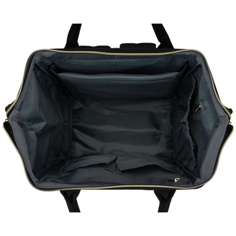 Plecak damski z poliestru w szaro-czarnym kolorze, idealny na bagaż podręczny - Peterson