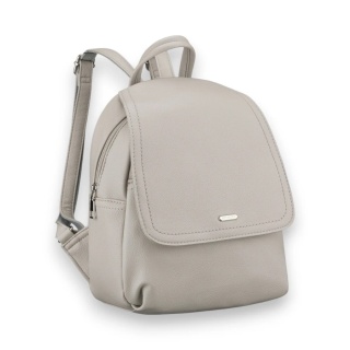 Szary, miejski plecak damski ze skóry ekologicznej - Rovicky