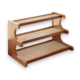 Wielofunkcyjny 3-poziomowy regał bambusowy, półka na biurko 19x50x31 cm SZ49