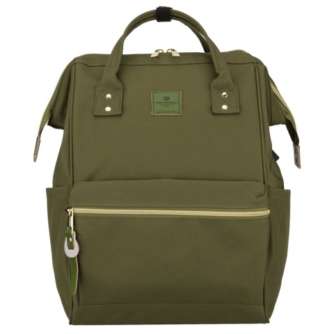 Zielony plecak damski z poliestru z miejscem na laptopa, zawieszony na regulowanych szelkach - Peterson