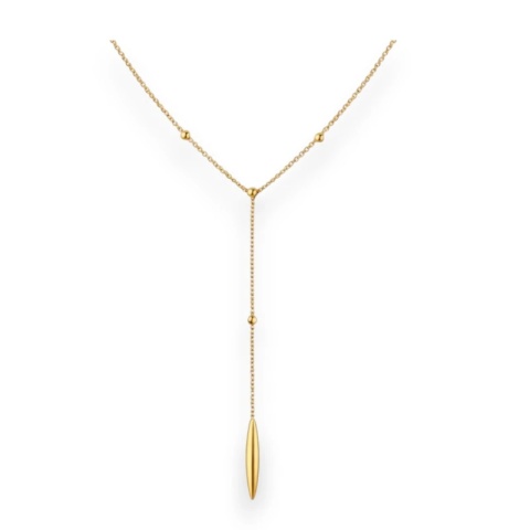 Długi naszyjnik stal szlachetna pozłacana 14k złotem NST2241