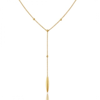 Długi naszyjnik stal szlachetna pozłacana 14k złotem NST2241