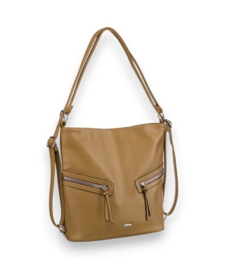 Klasyczna, pojemna torebka damska ze skóry ekologicznej - Rovicky