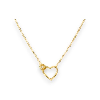 Naszyjnik stal szlachetna pozłacana 14k złotem SERCE NST2245