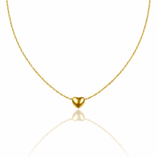 Naszyjnik stal szlachetna pozłacana 14k złotem SERCE NST2248