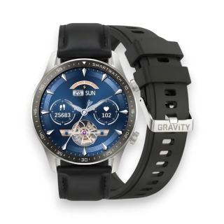 SMARTWATCH MĘSKI GRAVITY GT10-7 - AMOLED, DODATKOWY PASEK (sg046g)