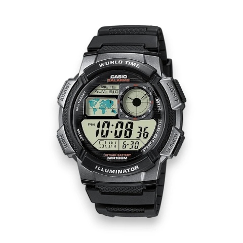 ZEGAREK MĘSKI CASIO AE-1000W 1BVDF (zd073g) - WORLD TIME + BOX