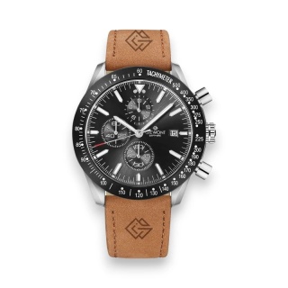 Zegarek Męski Giewont Chronograph Sapphire Brązowo Czarny GW8720-A1
