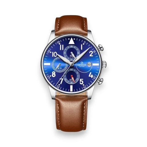 Zegarek Męski Giewont Chronograph Sapphire Brązowo Niebieski GW5630-A6