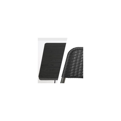 Zestaw Mebli ogrodowych 3w1 Stół + 2 krzesła imitacja rattanu, balkonowy Czarny SC07